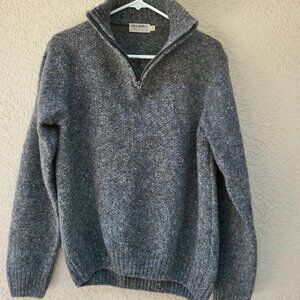 Luca Nobili Men's Gray Italy Wool Long Sleeve 1/4 Quarter Zip Knit XL